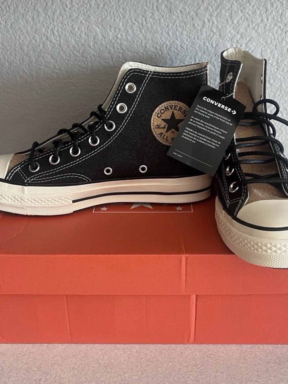 Converse Chuck Taylor GLITTER All Star High Top Sneakers - Black Size 8